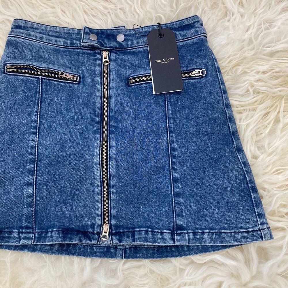 rag & bone Isabel Zip-Front Denim Mini Skirt - Picture 7 of 15